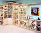 Custom made display unit with glass shelves