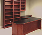 Office in Sunset and cherry wood edged counter